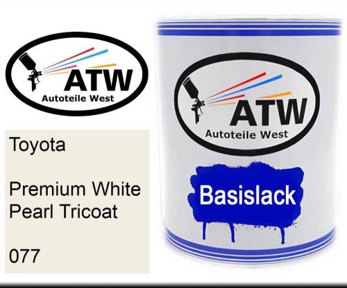 Toyota, Premium White Pearl Tricoat, 077: 1L Lackdose, von ATW Autoteile West.